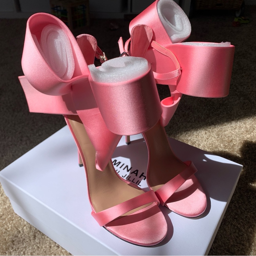 Pink Open Toe Bow Pump - Size 9